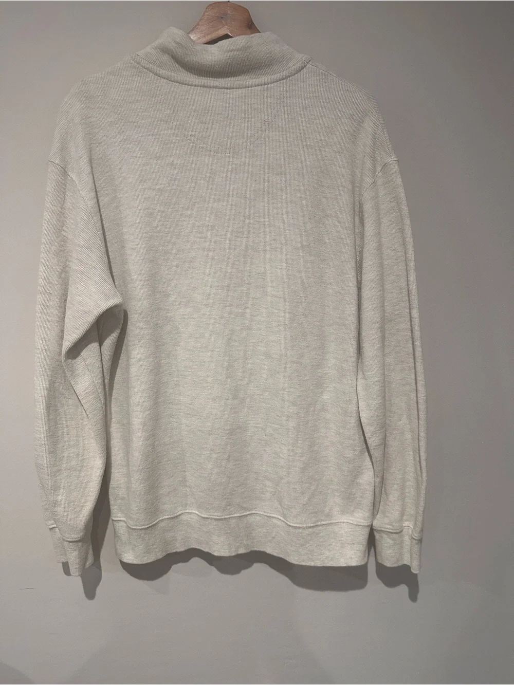 S. Polo Assn. Men’s XL Quarter Zip Pullover Sweatshirt Beige Cotton Blend Logo